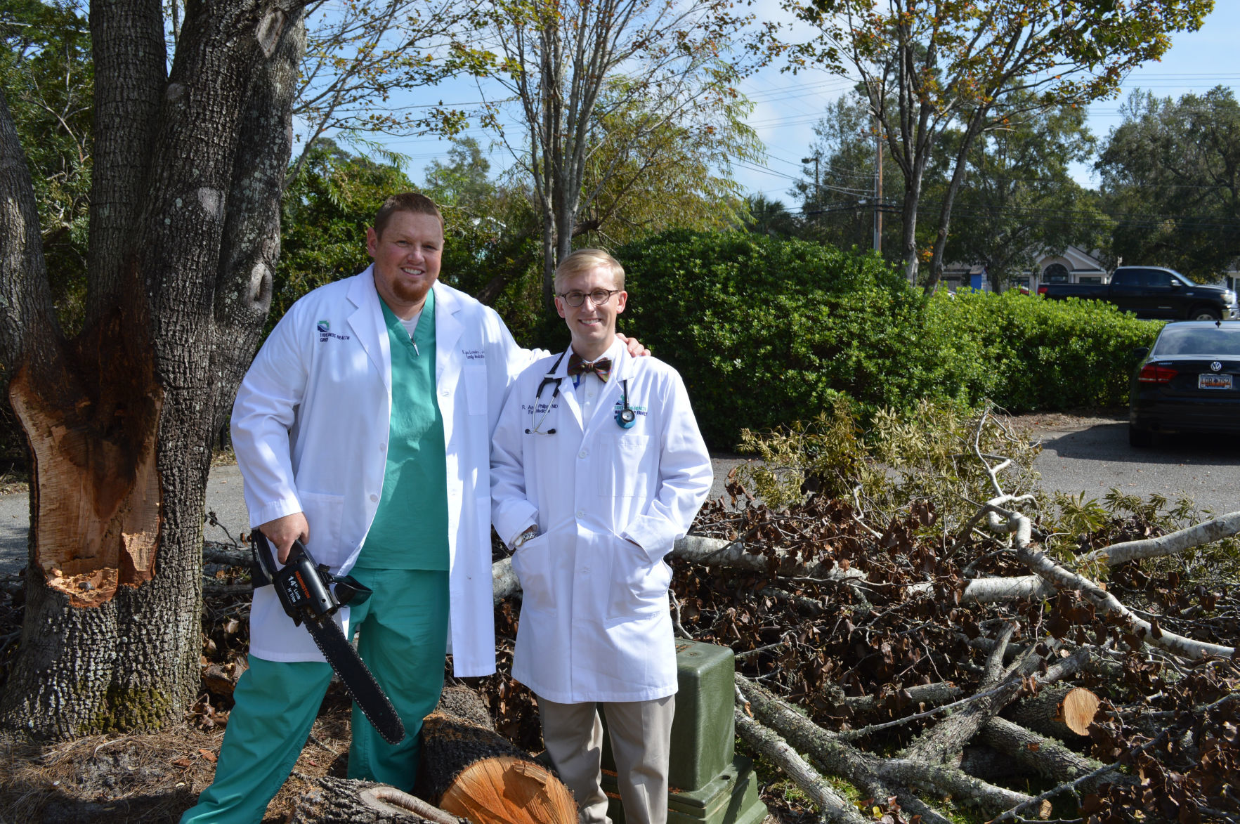 Doctors with chainsaws